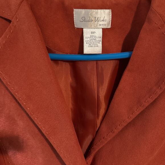 Studio Works Petite Orange Blazer - Size 8P - Shoulder Pads - Picture 4 of 4
